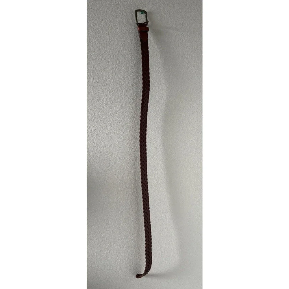 Handcrafted Braided Brown Genuine Leather Belt Size M made in Argentina
